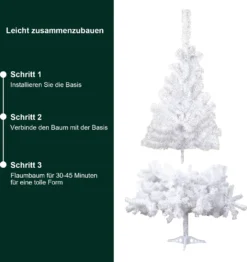 EINFEBEN Weihnachtsbaum Beflockung Christbaum PVC 150cm Baum Kuenstlicher Tannenbaum Weiss -Künstliche Weihnachtsbäume das Geschäft 02e15b013f9e05c0f8d46844ed2aa996 1