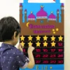 Ramadan Countdown Kalender Eid Mubarak Adventskalender Ornament Ramadan Kalender Muslimische Party Dekoration (Blau)