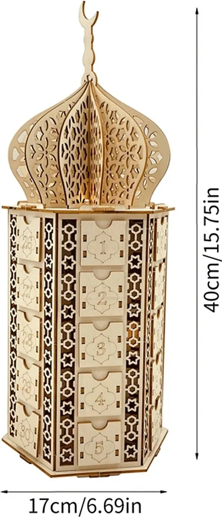 2 STK LED Ramadan Kalender Holz Eid Mubarak Ramadan Muslim Islamisch LED Adventskalender 8 2 STK LED Ramadan Kalender Holz Eid Mubarak Ramadan Muslim Islamisch LED Adventskalender – Bild 8