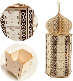 Ramadan Kalender 2023 Für Kinder, DIY Holz Ramadan Mubarak Adventskalender Mit Schubladen, Mond Sterne Lichter Kalender, Tischdekoration, Muslimische Islamische Dekoration, Partyzubehör -Künstliche Weihnachtsbäume das Geschäft 05add9c14c5ac9434ac246d3831fc59c 1