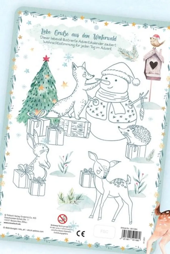 Adventskalender Winterwald Für Kinder Mit Extra Ausmalbild Gr. A4 3 Adventskalender Winterwald Für Kinder Mit Extra Ausmalbild Gr. A4 – Bild 3