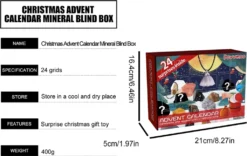 24 Tage Weihnachten Countdown Kalender, Weihnachts Kristalle Erz Adventskalender, Für Geologie Enthusiasten Zum Lernen, Sammeln -Künstliche Weihnachtsbäume das Geschäft 0705e9eb43f44bfd9ec44fae4196ace8 1