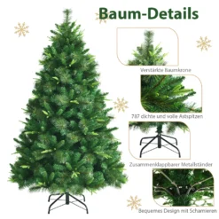COSTWAY 180cm Künstlicher Weihnachtsbaum, Tannenbaum Mit Metallständer, Christbaum 787 Gemisch Zweigen, Ideal Für Zuhause, Büro, Geschäfte Und Hotels -Künstliche Weihnachtsbäume das Geschäft 073321759147a77bfc9a4766d23c4789