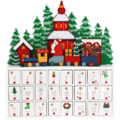 Deuba Adventskalender Landschaft Mit Fächern Zum Selbstbefüllen Aus Holz