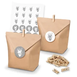 Itenga SET Adventskalender 24x Tüten + Klammern + Zahlensticker (Z46)