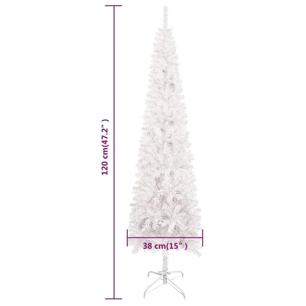 VidaXL Schlanker Weihnachtsbaum Weiß 120 Cm 6 VidaXL Schlanker Weihnachtsbaum Weiß 120 Cm – Bild 6