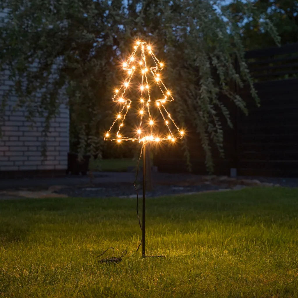 LED Gartenstecker Tannenbaum Timer Weihnachtsbaum Lichterkette Erdspieß Deko 2 LED Gartenstecker Tannenbaum Timer Weihnachtsbaum Lichterkette Erdspieß Deko – Bild 2