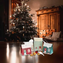 Adventskalender DIY 24 Häuser Bastelset Adventsdorf Weihnachtskalender -Künstliche Weihnachtsbäume das Geschäft 1488e51c7d31fd992c50db320b8e5892