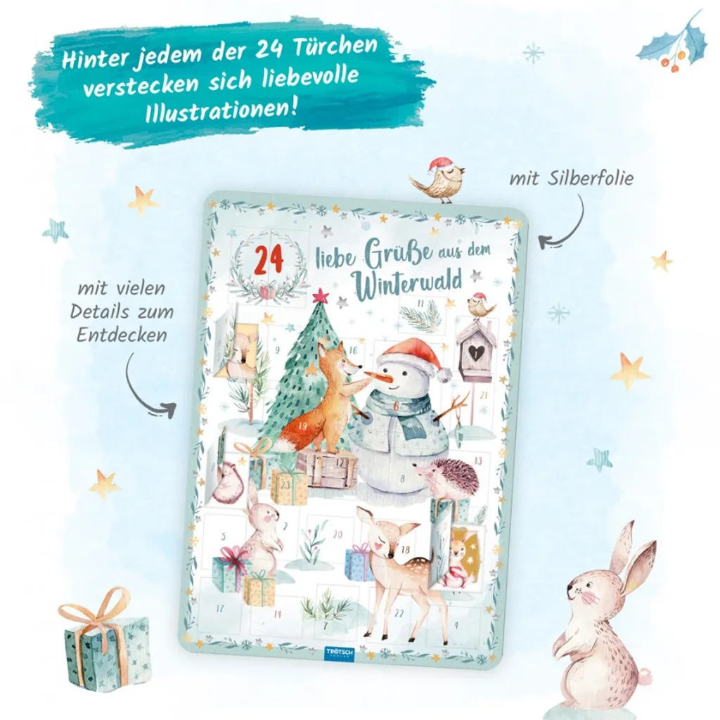 Adventskalender Winterwald Für Kinder Mit Extra Ausmalbild Gr. A4 6 Adventskalender Winterwald Für Kinder Mit Extra Ausmalbild Gr. A4 – Bild 6
