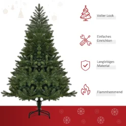 HOMCOM Künstlicher Weihnachtsbaum 1,5 M Christbaum Tannenbaum PVC PE Metall Grün Ø75 X 150 Cm -Künstliche Weihnachtsbäume das Geschäft 16553a0cf916fec0fe3e6197de44d5cd