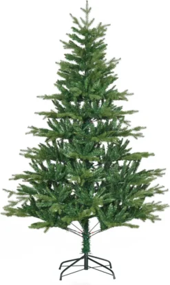 HOMCOM Künstlicher Weihnachtsbaum 210 Cm Mit 2551 Astspitzen Christbaum Tannenbaum Mit Standfuß Flammhemmend PVC PE Metall Grün