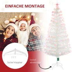 HOMCOM Weihnachtsbaum 1,2 M Christbaum Kunsttanne 130 Zweige Mit RGB Led-Leuchten Metallfuß PVC Weiß Ø45 X 120H Cm -Künstliche Weihnachtsbäume das Geschäft 17315ba3f81a71e6b7ecfd8ae196c87a