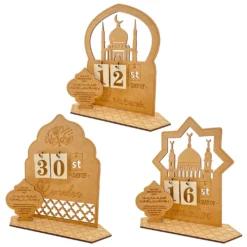 Ramadan Countdown Kalender Eid Mubarak Adventskalender Ornament Holz Ramadan Kalender Muslimische Party Dekoration Eid Al-Adha Ornament -Künstliche Weihnachtsbäume das Geschäft 173a9ec8a211e06cd0cbf15614342e9d