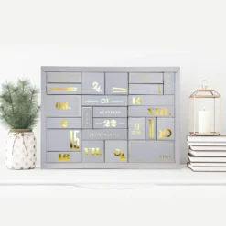 Design Adventskalender (leer, 51cm Breit, Goldprägung) Zum Selbst Befüllen -Künstliche Weihnachtsbäume das Geschäft 17b58ae6740f3bd3198d67db9dccfdb1