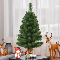 COSTWAY 90cm Künstlicher Weihnachtsbaum, Tannenbaum Mit Zementbasis, Christbaum PVC Nadeln, Kunstbaum Weihnachten Ideal Für Zuhause, Büro, Geschäfte Und Hotels, Grün -Künstliche Weihnachtsbäume das Geschäft 182c833ff4d90b34a2b39db1441a58cc
