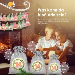 KESSER® Adventskalender Zum Befüllen 24 Jutebeutel Gedruckte Stoffbeutel Kinder Weihnachtskalender Zum Selber Befüllen Inkl.. 24x Schildchen + 1 Großer Aufbewahrungsbeutel Stoff, Farbe:Pink, Größe:14x10cm -Künstliche Weihnachtsbäume das Geschäft 188231ca3f753cb598cf284c8ec8652a