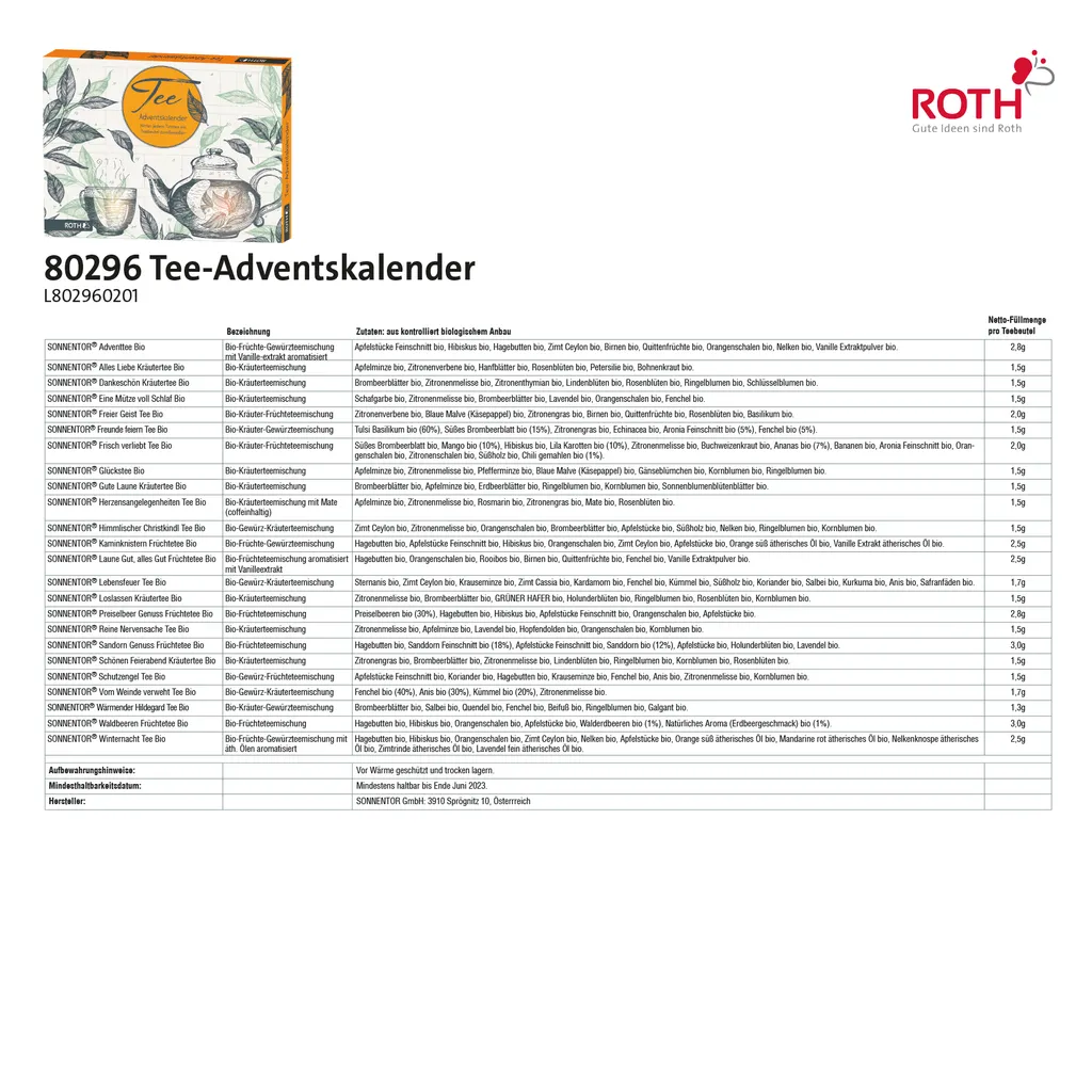 ROTH Tee Adventskalender 2021 Gefüllt Mit Hochwertigen Teemischungen, Kalender Mit Tee Für Die Vorweihnachtszeit 5 ROTH Tee Adventskalender 2021 Gefüllt Mit Hochwertigen Teemischungen, Kalender Mit Tee Für Die Vorweihnachtszeit – Bild 5