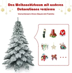 COSTWAY 225cm Künstlicher Weihnachtsbaum Mit Schnee, Tannenbaum Mit Metallständer, Christbaum PVC Spitzen, Kunstbaum Weihnachten Klappsystem Ideal Für Zuhause Und Büro -Künstliche Weihnachtsbäume das Geschäft 1b613e3bbb71ba556a53607dadc4e474