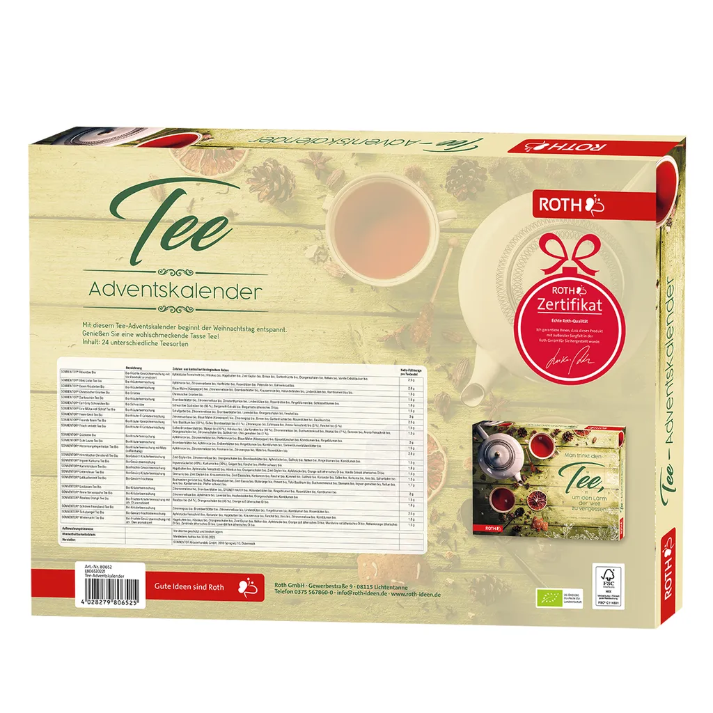 ROTH Tee Adventskalender 2022 Gefüllt Mit Hochwertigen Teemischungen, Kalender Mit Tee Für Die Vorweihnachtszeit 2 ROTH Tee Adventskalender 2022 Gefüllt Mit Hochwertigen Teemischungen, Kalender Mit Tee Für Die Vorweihnachtszeit – Bild 2
