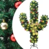 VidaXL Weihnachtskaktus Mit Ständer Und LED Grün 180 Cm PVC