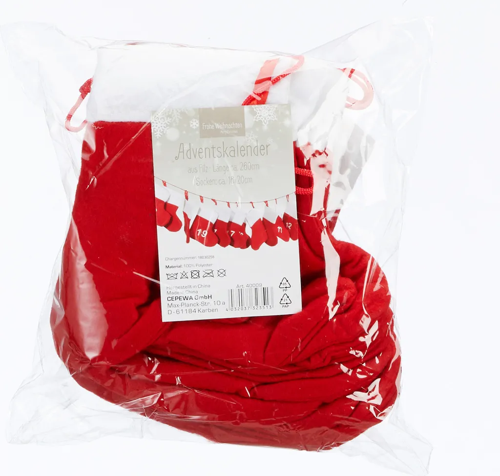 Adventskalender Socken Rot Zum Befüllen 9 Adventskalender Socken Rot Zum Befüllen – Bild 9