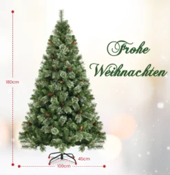 COSTWAY 180cm Weihnachtsbaum Künstlich, Christbaum Mit Metallständer & 61 Tannenzapfen & 878 Spitzen, Tannenbaum Schnellaufbau Klappsystem, Für Zuhause, Büro & Außenbereich, PVC, Grün 11 COSTWAY 180cm Weihnachtsbaum Künstlich, Christbaum Mit Metallständer & 61 Tannenzapfen & 878 Spitzen, Tannenbaum Schnellaufbau Klappsystem, Für Zuhause, Büro & Außenbereich, PVC, Grün -Künstliche Weihnachtsbäume das Geschäft 2339ce42d483e93a873878f4a81eccda