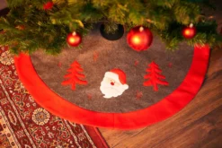 Weihnachtsbaum Decke Teppich, Ø 91cm, Christbaumdecke Tannenbaumdecke, Grau Rot -Künstliche Weihnachtsbäume das Geschäft 24247bd188d144db3d8d0aae7fca3c4e