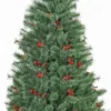 HOMCOM Künstlicher Weihnachtsbaum 1,8 M Christbaum Tannenbaum Mit Topf Und Deko PVC Metall Grün 90 X 90 X 180 Cm