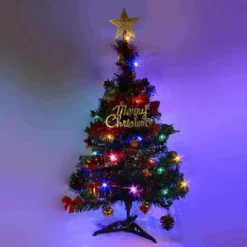 Mini-Weihnachtsbaum Mit Bunten LED-Lichtern Und Stoffboden - 1,6 Fuß