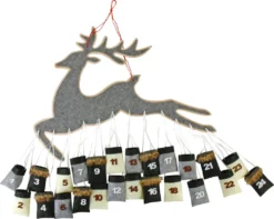 Adventskalender Rentier Zum Hängen Mit 24 Kleinen Säckchen - 880067