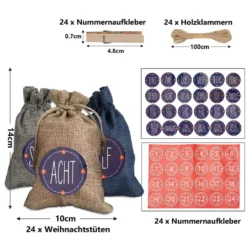 Lospitch Adventskalender Stoffsaeckchen Zum Befuellen Weihnachtskalender Beutel Spielzeug -Künstliche Weihnachtsbäume das Geschäft 2a658e4c75ffda11469fb544ab285359