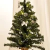 Künstlicher Weihnachtsbaum Geschmück Und Beleuchtet - 75 Cm / 20 LED - Kleiner Kunst Tannenbaum Grün Inklusive Dekoration Und Beleuchtung