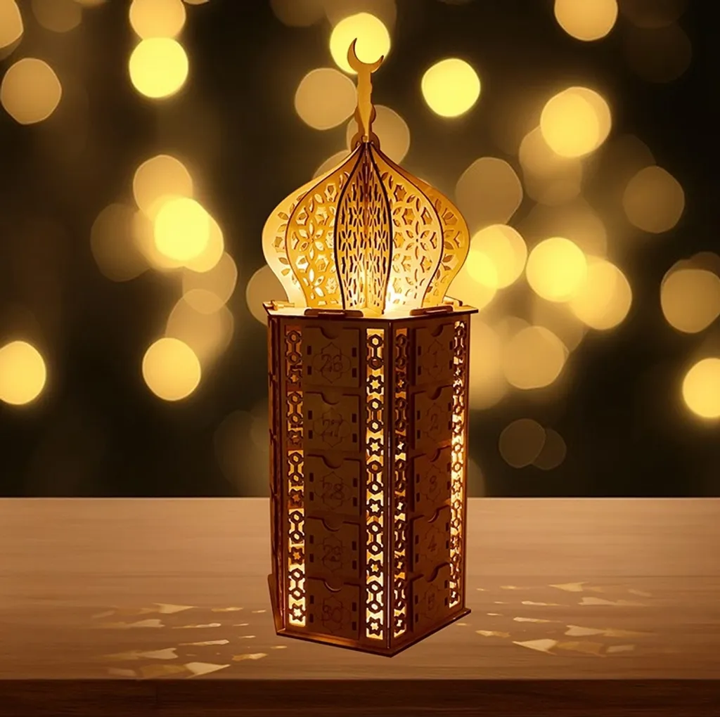 2 STK LED Ramadan Kalender Holz Eid Mubarak Ramadan Muslim Islamisch LED Adventskalender 7 2 STK LED Ramadan Kalender Holz Eid Mubarak Ramadan Muslim Islamisch LED Adventskalender – Bild 7