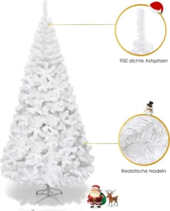 COSTWAY 210cm Künstlicher Weihnachtsbaum Mit 950 Spitzen, PVC Nadeln & Metallständer, Tannenbaum, Christbaum Ideal Für Zuhause, Büro & Geschäfte, Weiß -Künstliche Weihnachtsbäume das Geschäft 2d570c46f726df975497a679c2094e1d