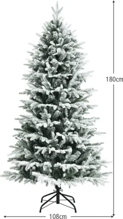 COSTWAY 180cm Künstlicher Weihnachtsbaum Mit Schnee, Tannenbaum Mit Metallständer, Christbaum 1870 PVC&PE Zweigen, Kunstbaum Weihnachten Klappsystem Ideal Für Zuhause, Büro, Geschäfte 9 COSTWAY 180cm Künstlicher Weihnachtsbaum Mit Schnee, Tannenbaum Mit Metallständer, Christbaum 1870 PVC&PE Zweigen, Kunstbaum Weihnachten Klappsystem Ideal Für Zuhause, Büro, Geschäfte -Künstliche Weihnachtsbäume das Geschäft 2db6ec7c78b3803ef165b3f96ba2c401