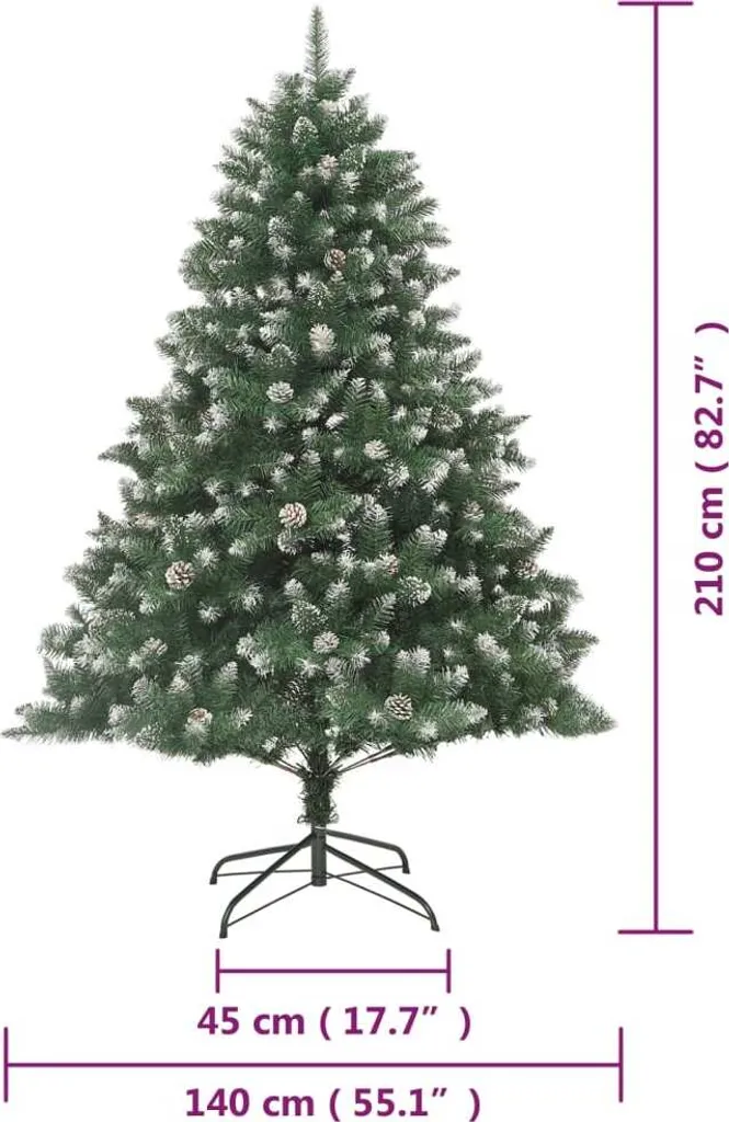 VidaXL Künstlicher Weihnachtsbaum Mit Ständer 210 Cm PVC 8 VidaXL Künstlicher Weihnachtsbaum Mit Ständer 210 Cm PVC – Bild 8