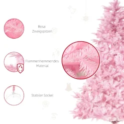 HOMCOM Künstlicher Weihnachtsbaum 1,5 M Christbaum Mit Abnehmbarer Und Faltbarer Basis Tannenbaum Einfacher Aufbau 576 Äste Flammhemmend Automatisch PVC Rosa Ø75 X 150 Cm 14 HOMCOM Künstlicher Weihnachtsbaum 1,5 M Christbaum Mit Abnehmbarer Und Faltbarer Basis Tannenbaum Einfacher Aufbau 576 Äste Flammhemmend Automatisch PVC Rosa Ø75 X 150 Cm -Künstliche Weihnachtsbäume das Geschäft 2fe2b3ad2eca5036ca5971ff9aac7ec2