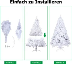 EINFEBEN Weihnachtsbaum Beflockung Christbaum PVC 150cm Baum Kuenstlicher Tannenbaum Weiss -Künstliche Weihnachtsbäume das Geschäft 325f36f03863512304f5e740964ef297