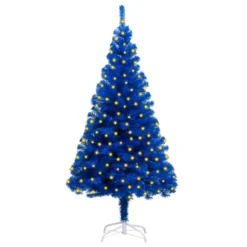 VidaXL Künstlicher Weihnachtsbaum Mit LEDs & Ständer Blau 180 Cm PVC