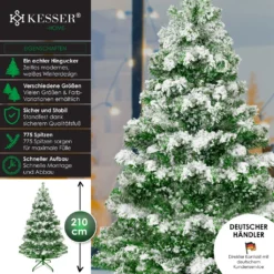 KESSER® Weihnachtsbaum Künstlich , Tannenbaum , Farbe:Schnee, Größe:210cm -Künstliche Weihnachtsbäume das Geschäft 356a4895cbcbaa035faab2c98cd30775