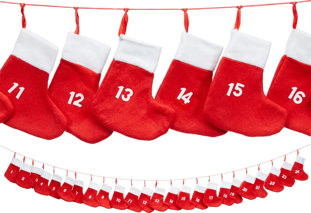 Adventskalender Socken Rot Zum Befüllen 5 Adventskalender Socken Rot Zum Befüllen – Bild 5