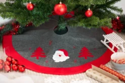 Weihnachtsbaum Decke Teppich, Ø 91cm, Christbaumdecke Tannenbaumdecke, Grau Rot -Künstliche Weihnachtsbäume das Geschäft 36a92185b40469c5b5bba2b099c70ee9
