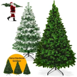 KESSER® Weihnachtsbaum Künstlich Tannenbaum Edeltanne Spritzguss PE, Größe:180cm (Schnee)