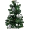 Geschmückter Weihnachtsbaum Beleuchtet 20cm Silber - Weihnachtsbaum Mit Lichterkette Schleifen Christbaumkugeln