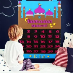 Ramadan Countdown Kalender Eid Mubarak Adventskalender Ornament Ramadan Kalender Muslimische Party Dekoration (Blau) -Künstliche Weihnachtsbäume das Geschäft 3a6319a01be212a5f47df4e66f3bb3a3