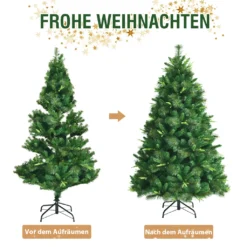 COSTWAY 180cm Künstlicher Weihnachtsbaum, Tannenbaum Mit Metallständer, Christbaum 787 Gemisch Zweigen, Ideal Für Zuhause, Büro, Geschäfte Und Hotels -Künstliche Weihnachtsbäume das Geschäft 3c3f84767cbe5055208efb1e226e8af3