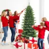 COSTWAY 180cm Künstlicher Weihnachtsbaum, Unbeleuchteter Tannenbaum, Christbaum Mit 1462 PE- & PVC-Zweigen & Metallständer, Kunstbaum Für Innen- Und Außenbereich