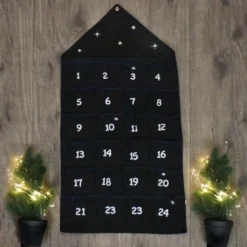 Handgemachter Adventskalender Zum Befüllen Aus Leinen Schwarz Im Haus Design, 24 Türchen -Künstliche Weihnachtsbäume das Geschäft 41bd57832e8607a6131ed451b5f49bd4