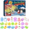 Adventskalender 2022, 24 Stück Gummi Squeeze Spielzeug,Anti-Stress Spielzeug-Set Weihnachtsgeschenk