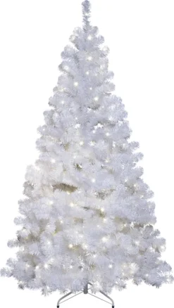 Best Season LED Ottawa Prelit-Tree, Weiss, Beleuchtet, Ca. 210 Cm, 260 Warm White LED-Lichter, Outdoor, 608-12